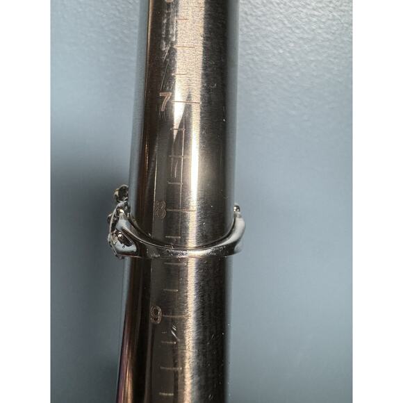 Chunky Owl Ring Size 8.5 Green Stone &‎ Rhinestones Sparkly Two Tone Metal - Picture 3 of 12